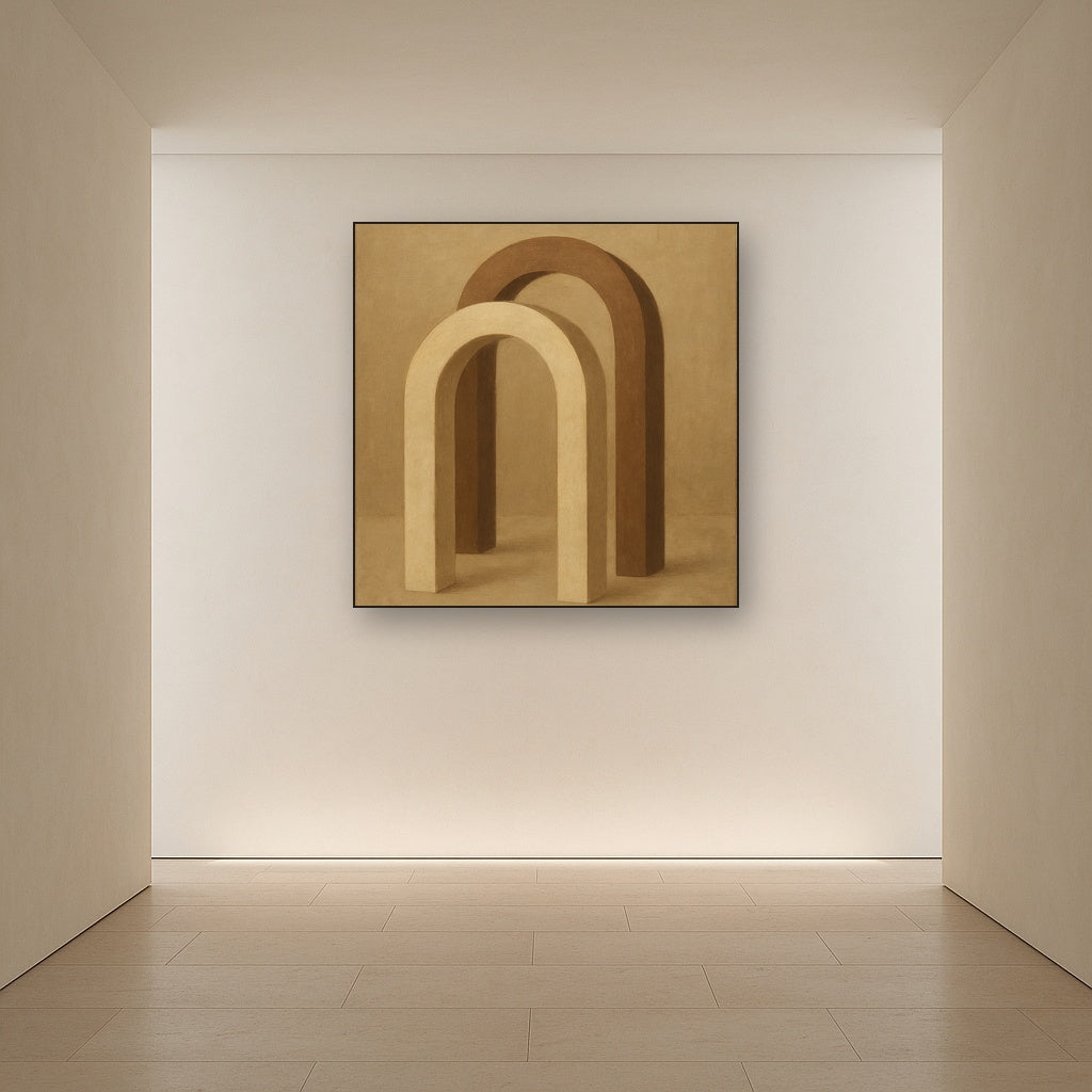Minimalist Japandi Archways No. 10 - Modern Fine Art Oil Painting - View 5