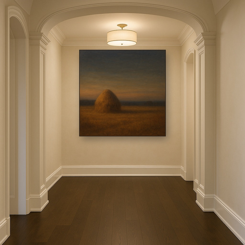 Dusk Horizon over Weathered Haystack No. 5 Oil Painting - View 5