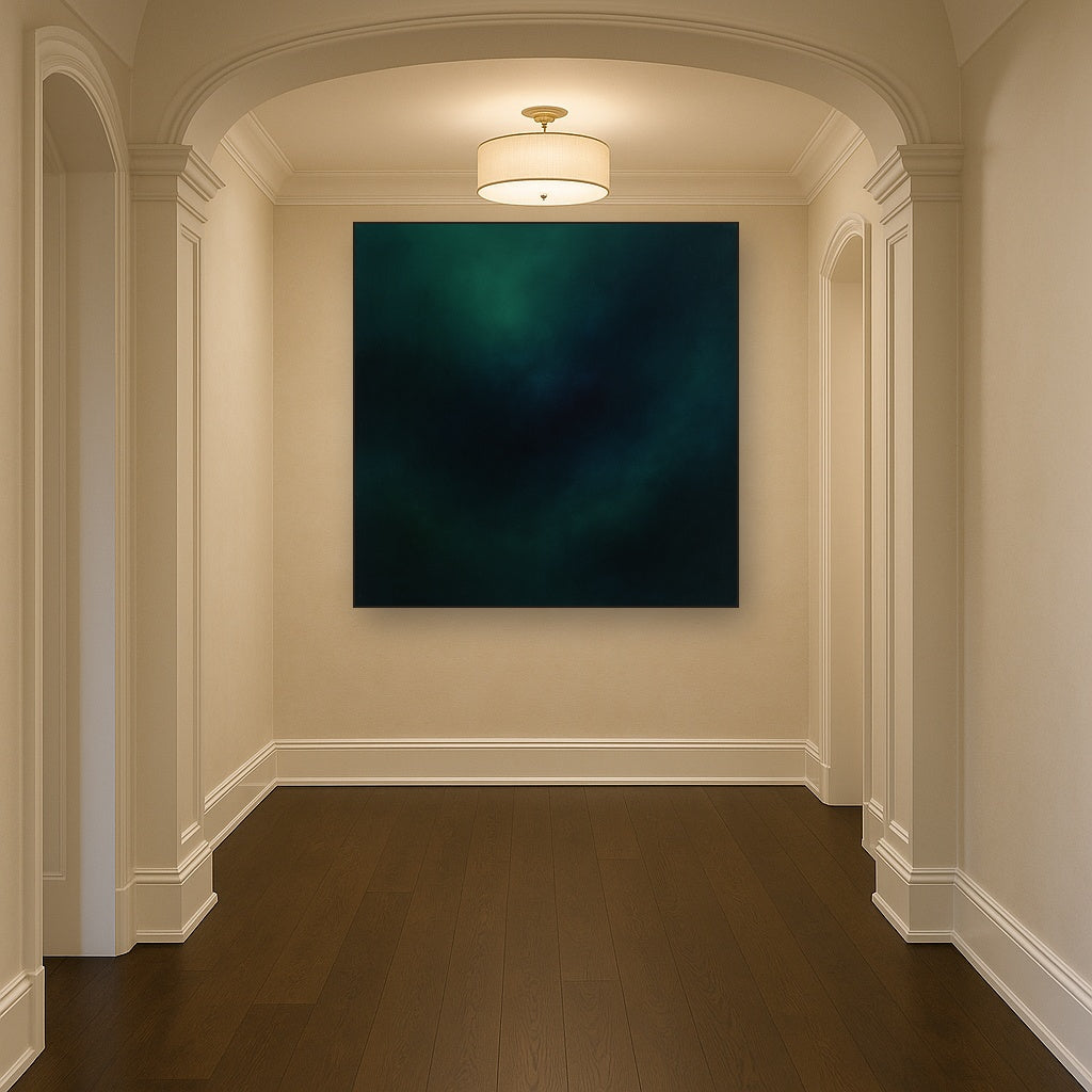 Emerald & Midnight Sapphire Sfumato Immersion No. 18 Oil Painting - View 5