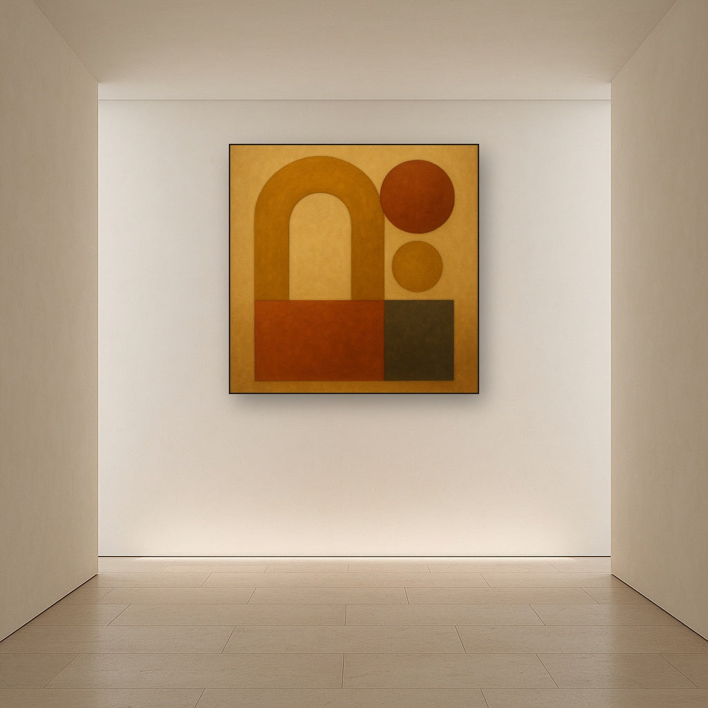 Arch & Circle Equilibrium in Warm Earth Tones No. 9 Oil Painting - View 5