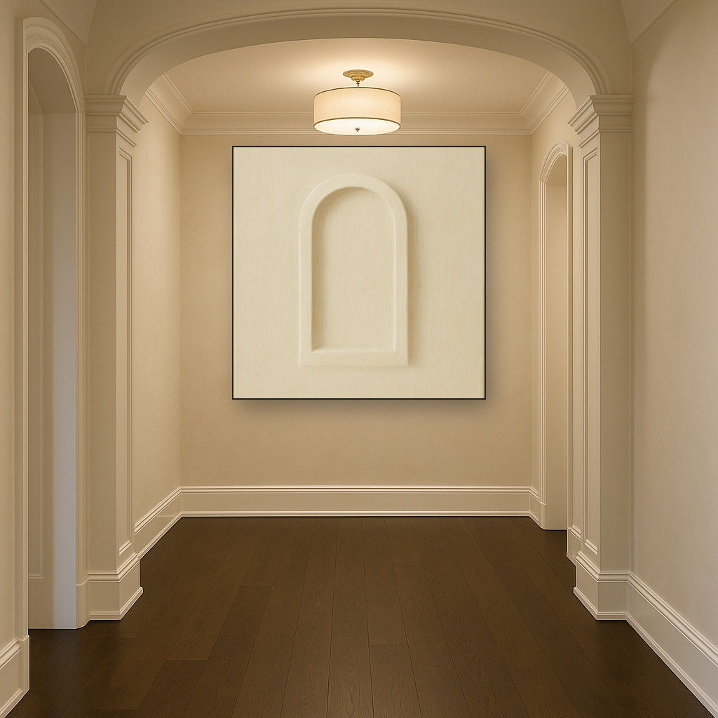 Textured Monolithic Plaster Arch No. 9 - Modern Fine Art Oil Painting - View 5