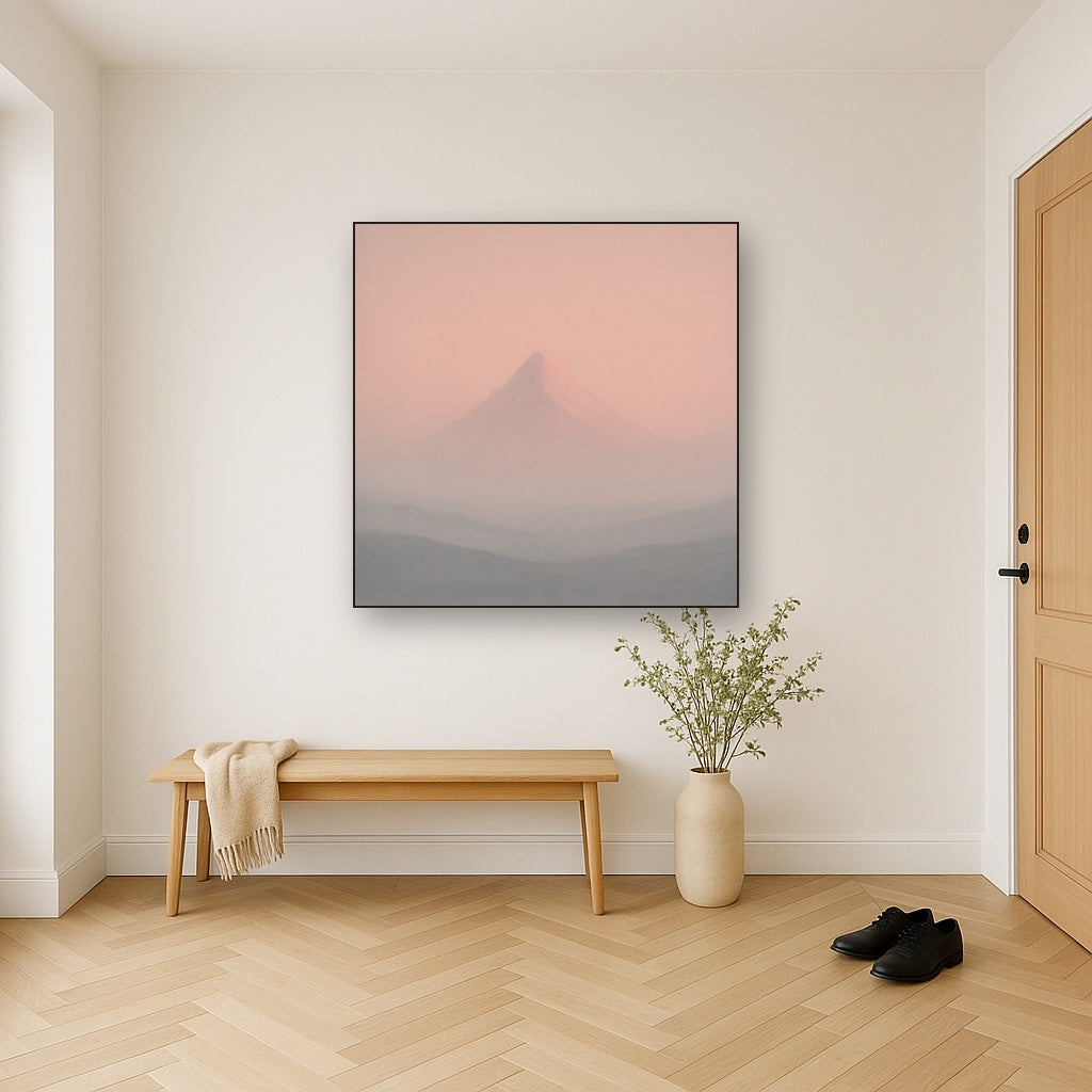 Pale Alpenglow over Distant Glacial Peak No. 18 Oil Painting - View 5