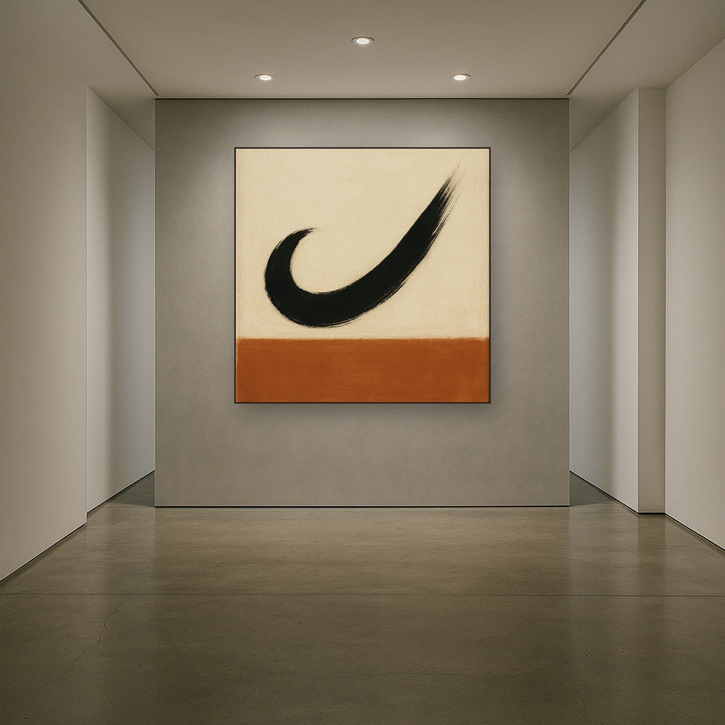Monochrome Brushstroke Void No. 5 - Modern Fine Art Oil Painting - View 5