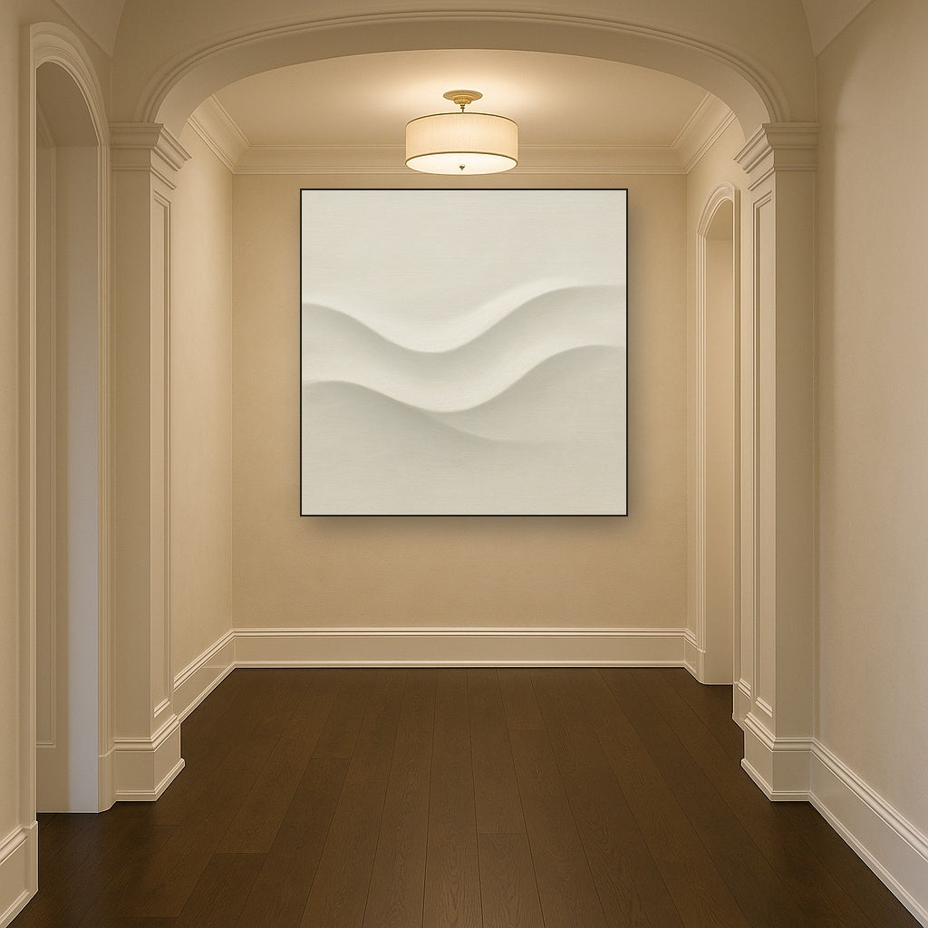 Monochrome Wave Relief No. 2 - Modern Fine Art Oil Painting - View 5