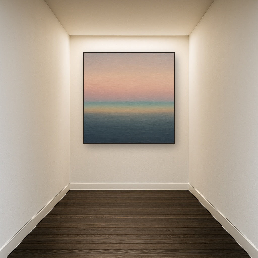 Dusk Horizon in Pale Lavender & Slate No. 3 - Modern Fine Art Oil Painting - View 5
