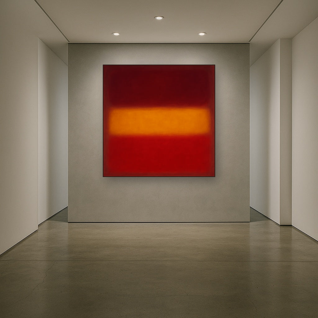 Crimson Burgundy & Saffron Gold Color Vibrations No. 2 Oil Painting - View 5