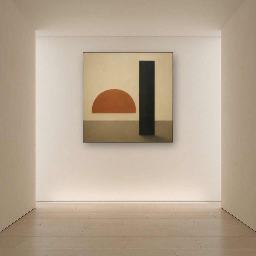 Semicircle Horizon & Minimalist Pillar No. 10 Oil Painting - View 5