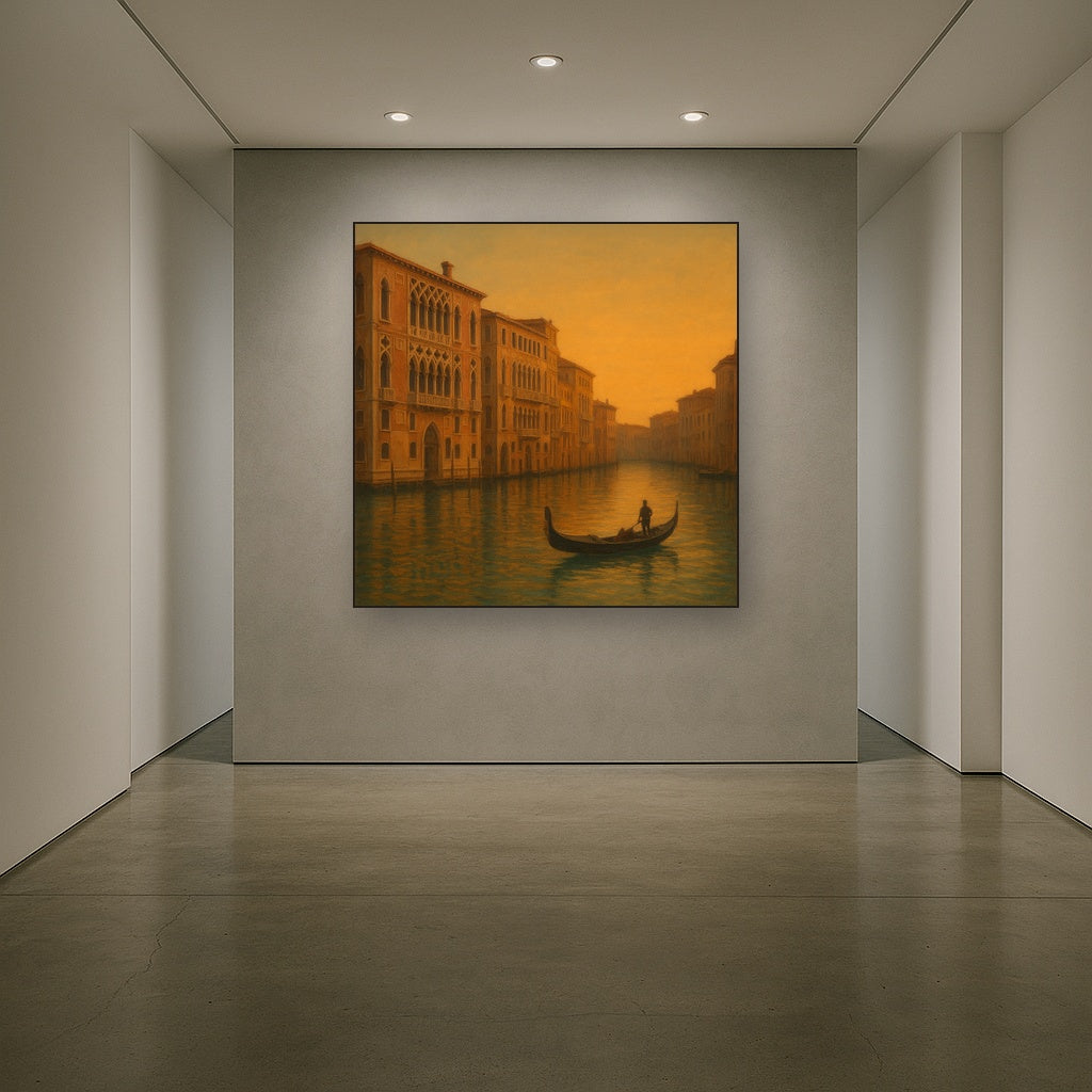 Venetian Canal Palaces at Golden Hour No. 24 Oil Painting - View 5