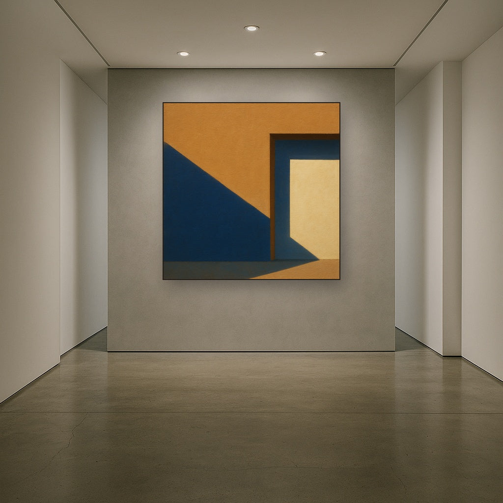 Sun & Shadow Architectural Facade Geometry No. 2 Fine Art Oil Painting - View 5