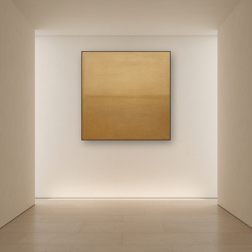 Earthy Raw Linen Texture Field No. 4 - Modern Fine Art Oil Painting - View 5