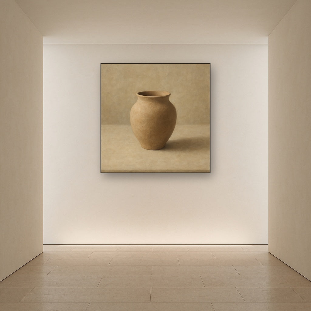 Organic Clay Vessel & Solitary Shadow No. 16 Oil Painting - View 5