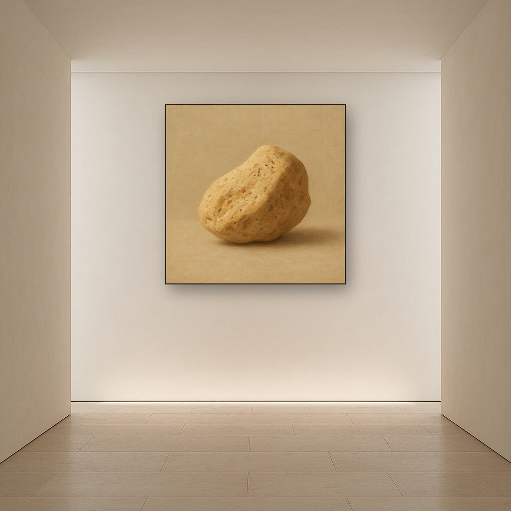 Zen Stone & Warm Grey Void No. 5 - Modern Fine Art Oil Painting - View 5