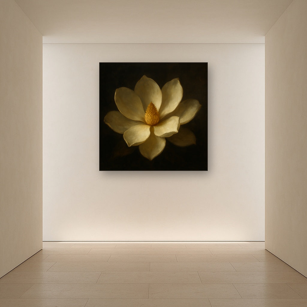 Magnolia Blossom in Quiet Chiaroscuro No. 13 Fine Art Oil Painting - View 5