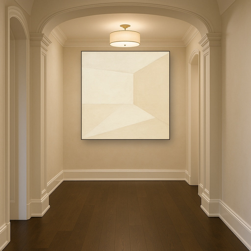 Architectural Stucco Geometry No. 3 - Modern Fine Art Oil Painting - View 5