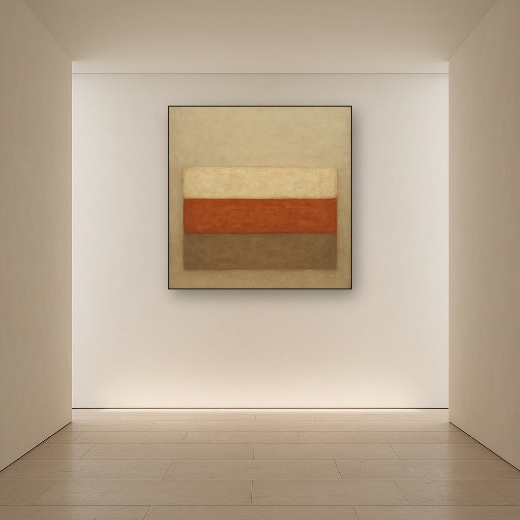 Aged Plaster & Sand Horizon No. 2 - Modern Fine Art Oil Painting - View 5