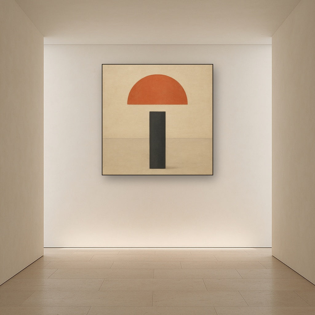 Semicircle Horizon & Minimalist Pillar No. 17 Oil Painting - View 5