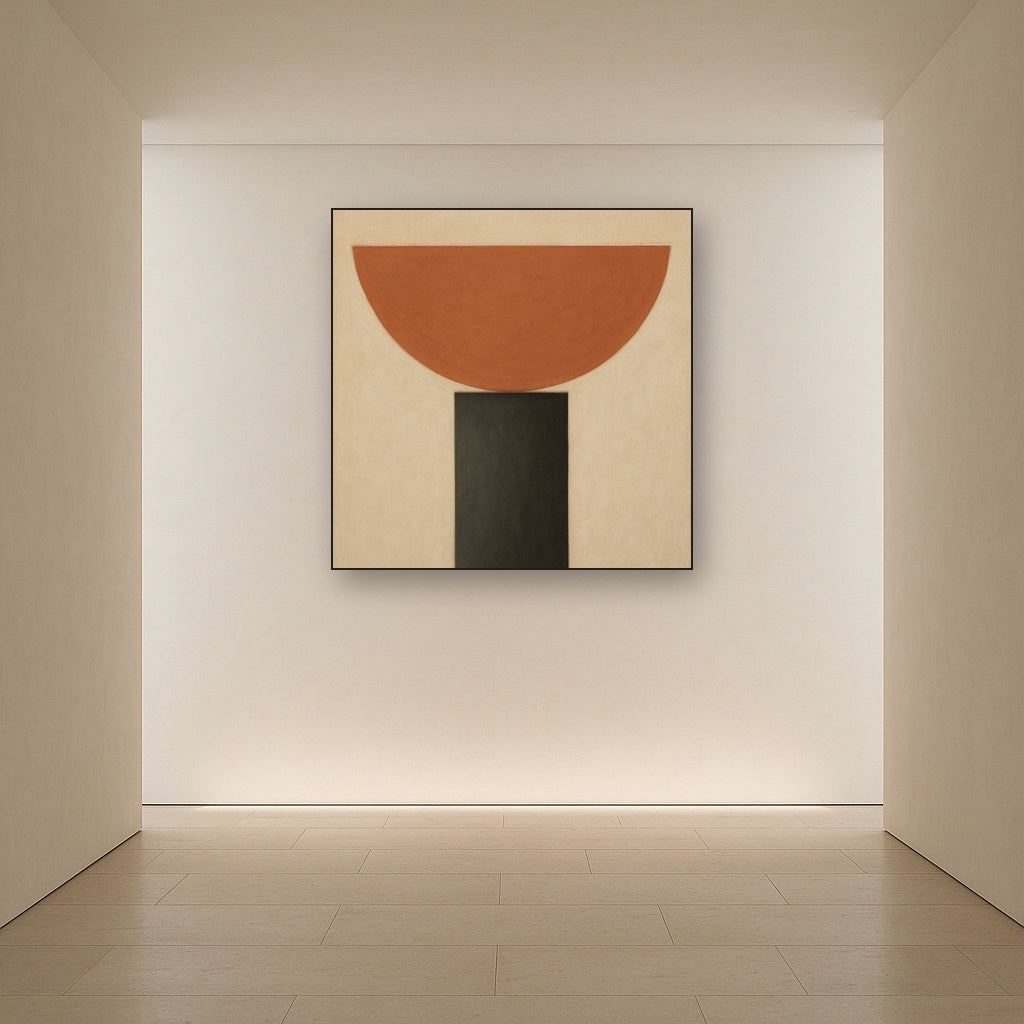 Semicircle Horizon & Minimalist Pillar No. 5 Oil Painting - View 5