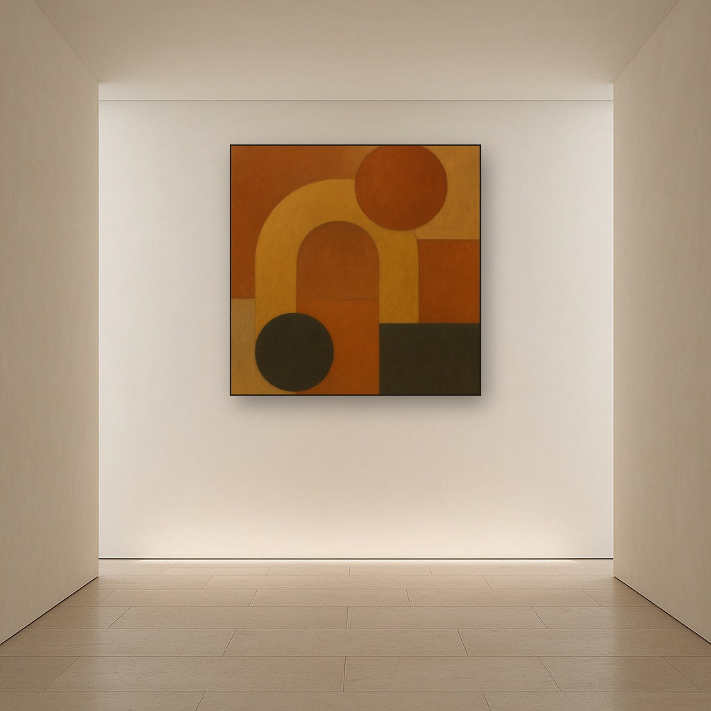 Arch & Circle Equilibrium in Warm Earth Tones No. 7 Oil Painting - View 5