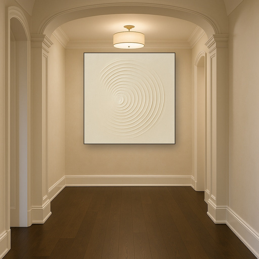 Radial Sunburst Plaster Ridge No. 5 - Modern Fine Art Oil Painting - View 5