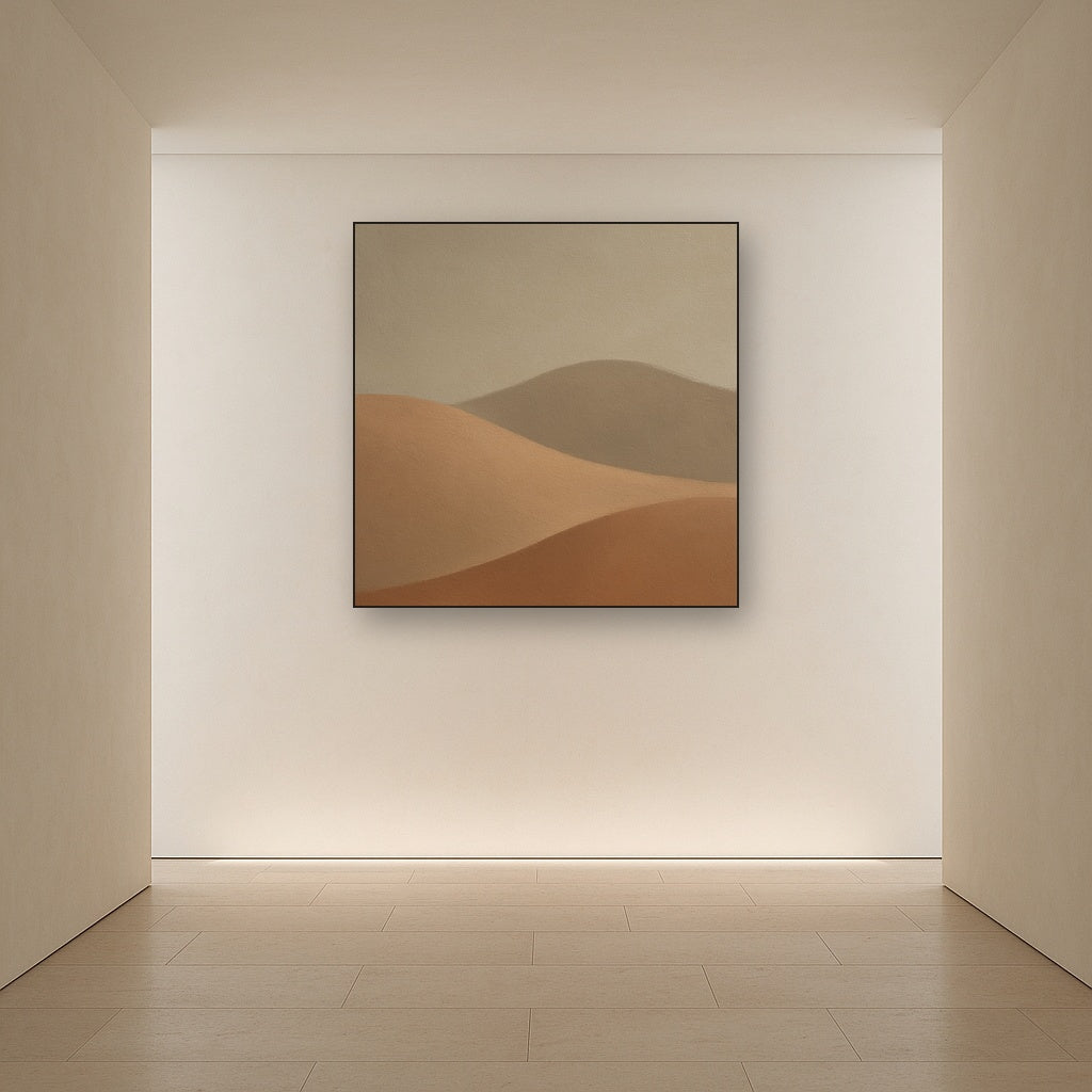 Muted Desert Dune Geometry No. 8 - Modern Fine Art Oil Painting - View 5
