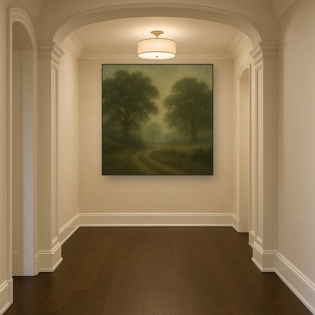 Misty English Countryside Lane No. 9 Oil Painting - View 5