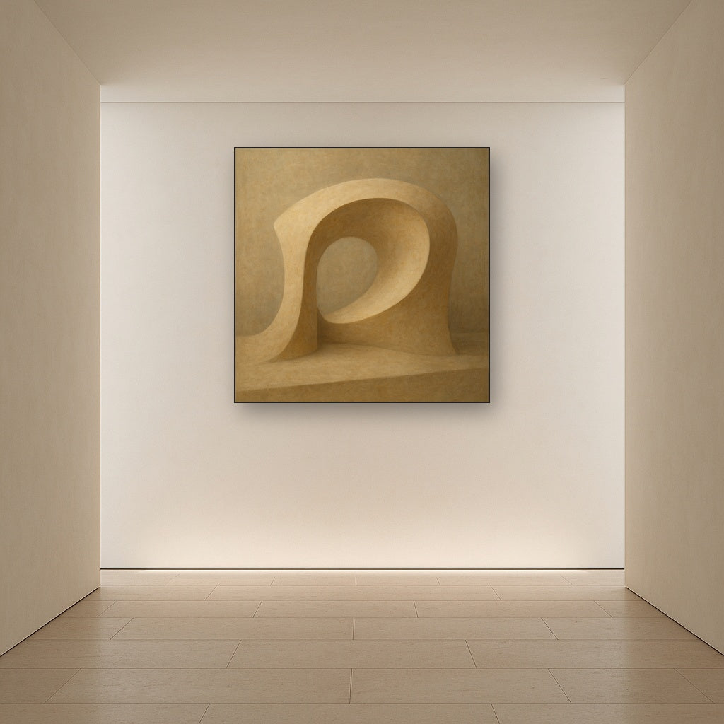 Soft Architectural Curve in Desert Bone No. 8 Oil Painting - View 5