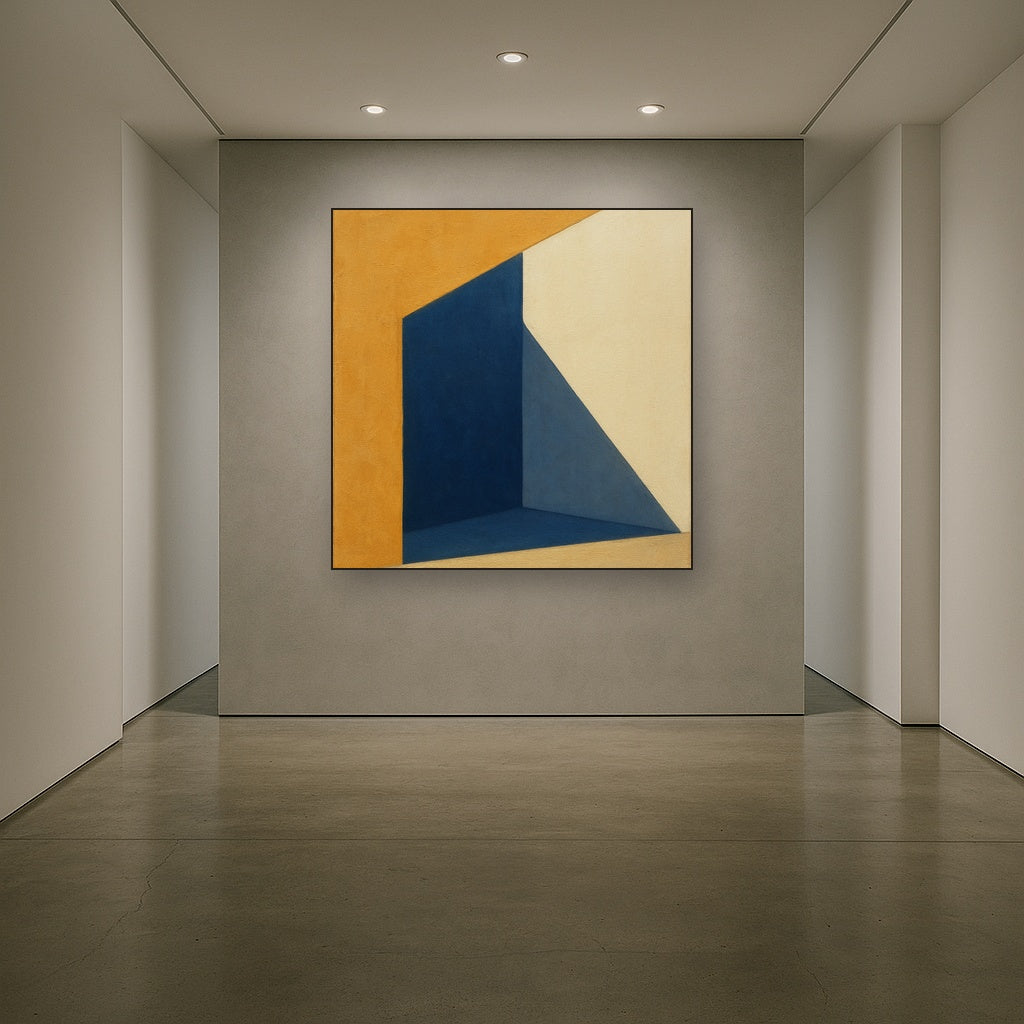 Sun & Shadow Architectural Facade Geometry No. 4 Fine Art Oil Painting - View 5