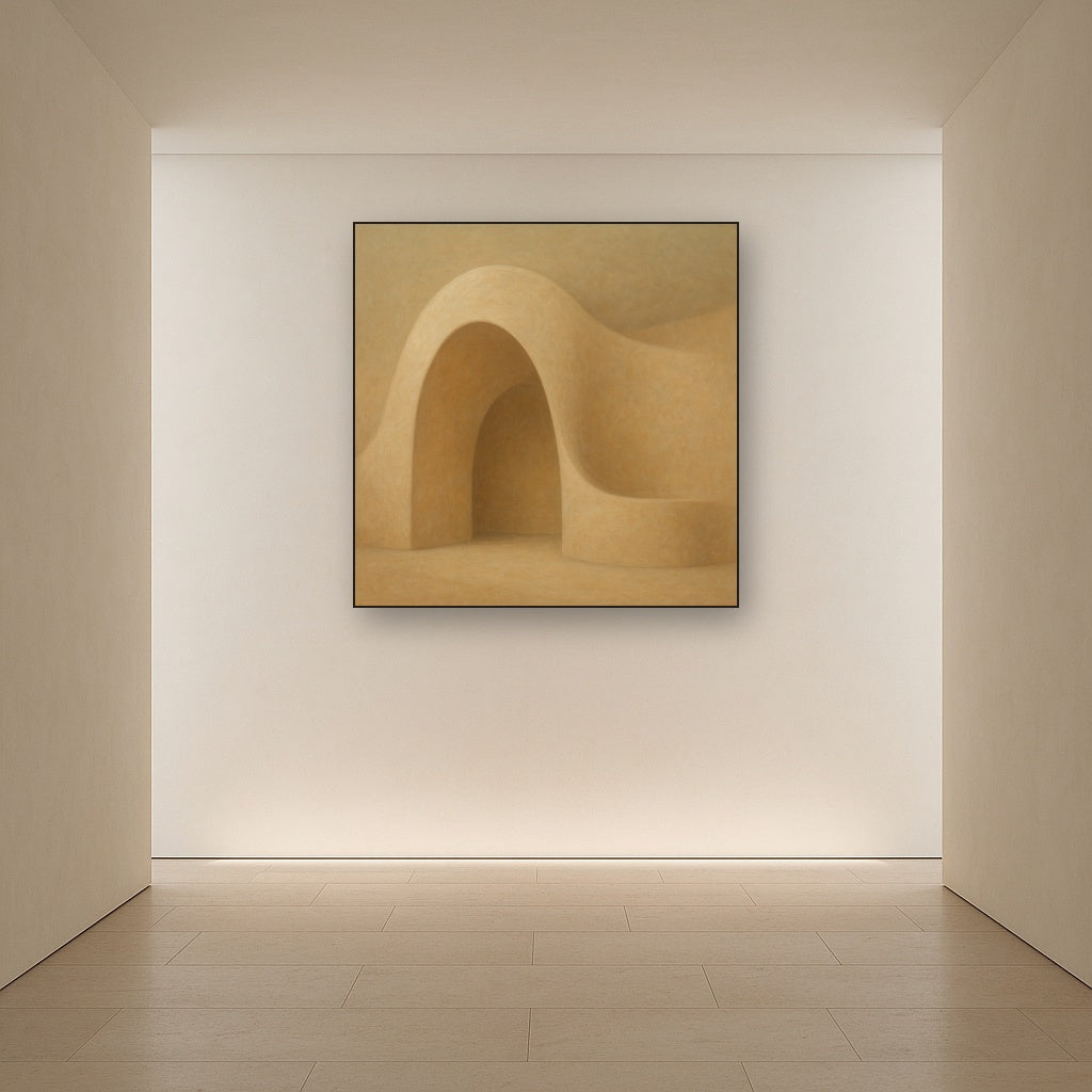 Soft Architectural Curve in Desert Bone No. 3 Oil Painting - View 5