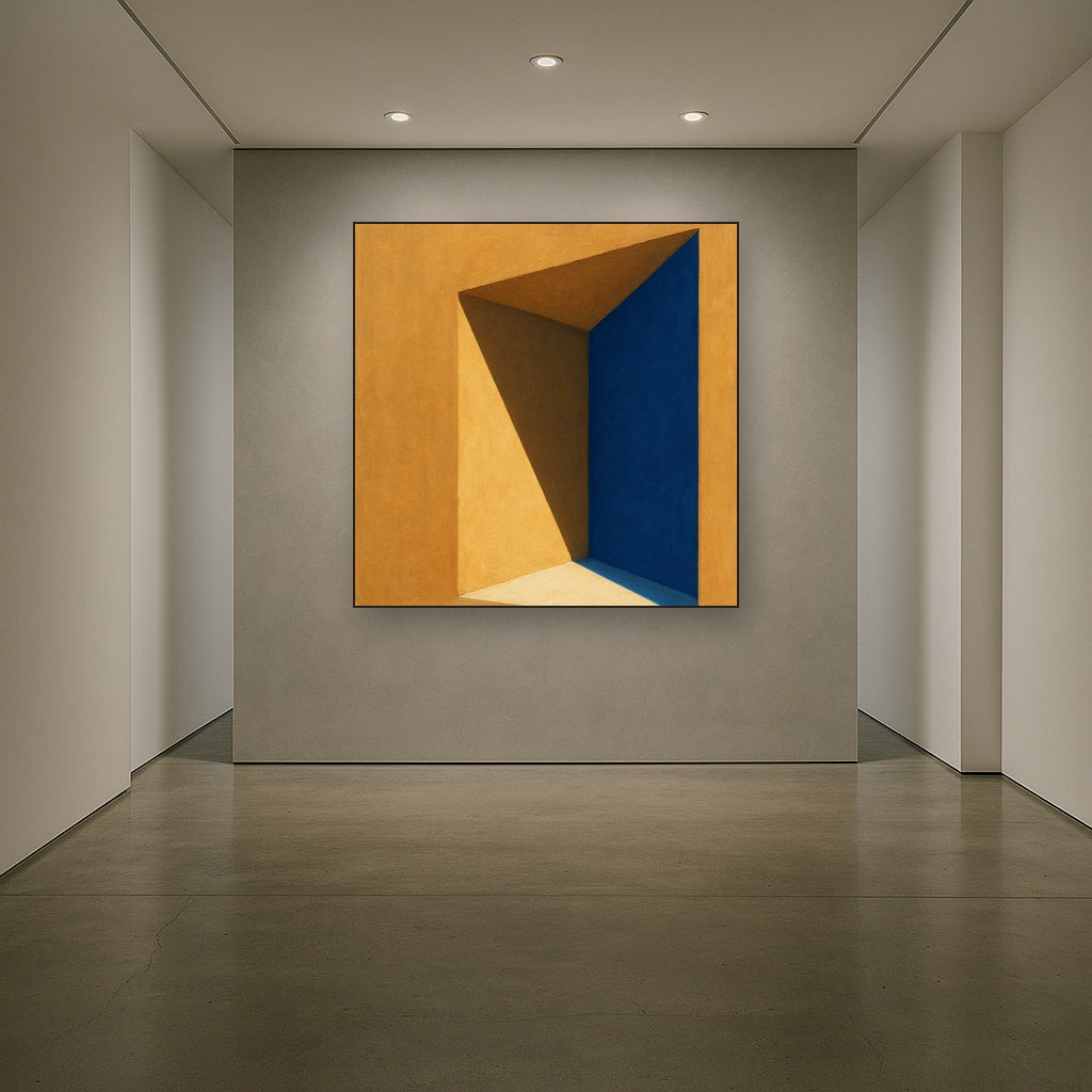 Sun & Shadow Architectural Facade Geometry No. 3 Fine Art Oil Painting - View 5