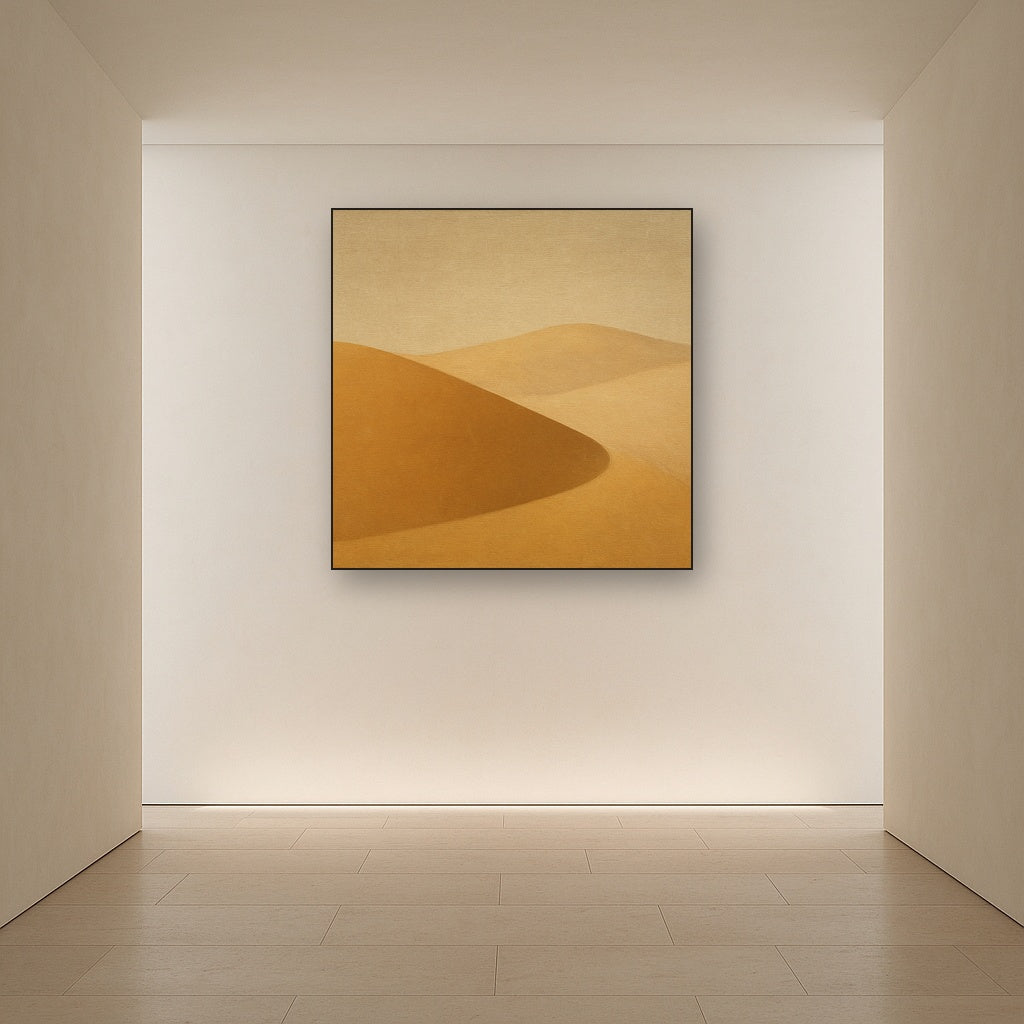 Muted Desert Dune Geometry No. 8 - Modern Fine Art Oil Painting - View 5