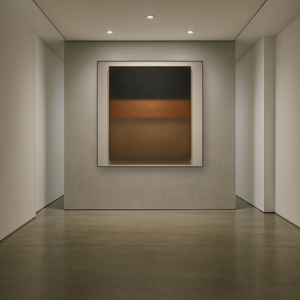 Charcoal Slate & Burnished Copper Horizon No. 10 Oil Painting - View 5