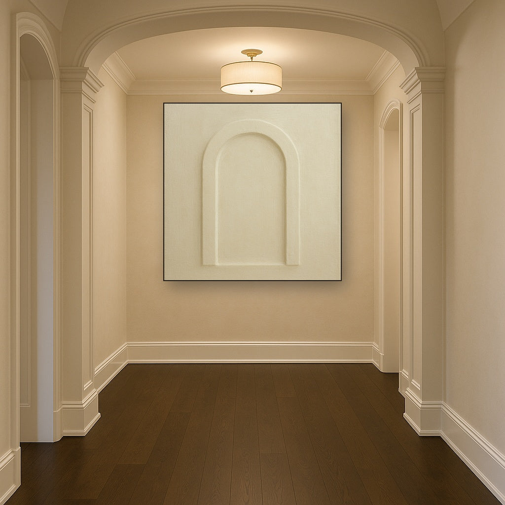 Textured Monolithic Plaster Arch No. 9 - Modern Fine Art Oil Painting - View 5