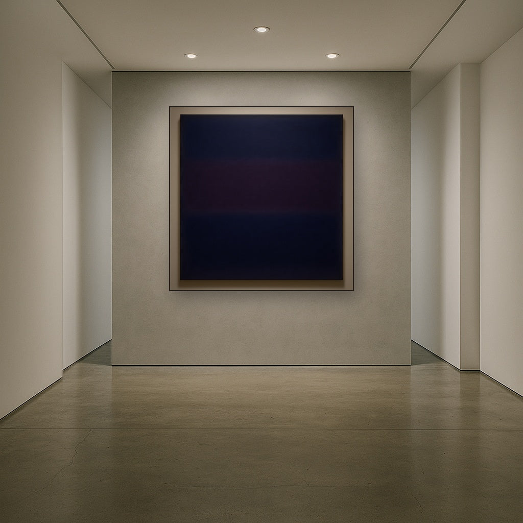 Deep Indigo & Midnight Plum Ambient Field No. 10 Oil Painting - View 5