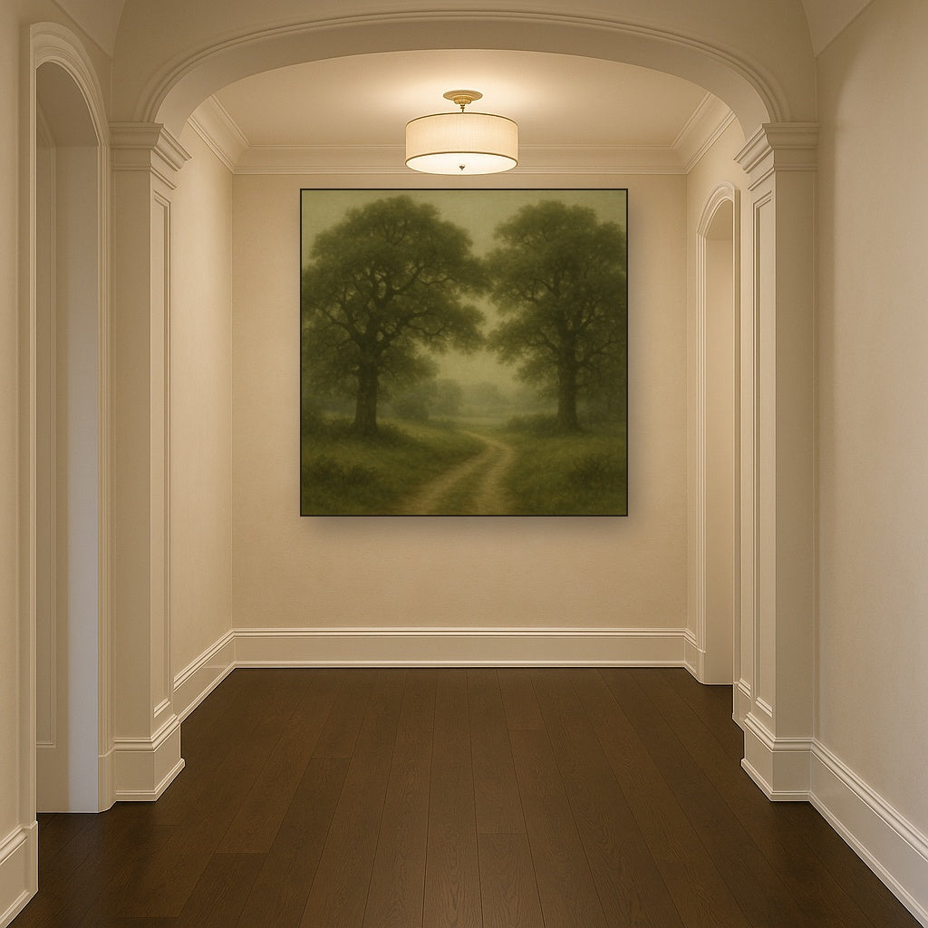 Misty English Countryside Lane No. 5 Oil Painting - View 5