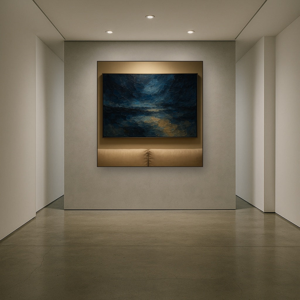 Nocturne Symphony Horizontal Abstract Oil Painting - View 5