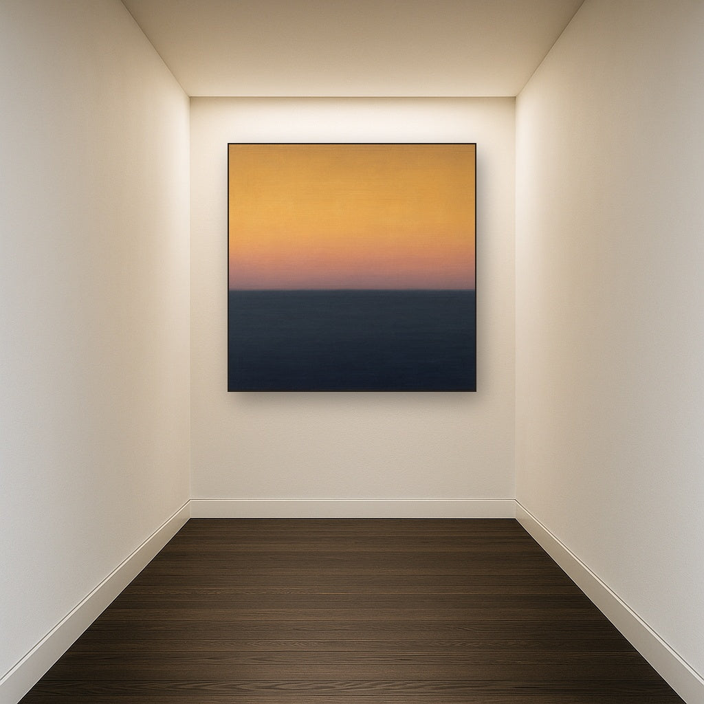 Dusk Horizon in Pale Lavender & Slate No. 3 - Modern Fine Art Oil Painting - View 5