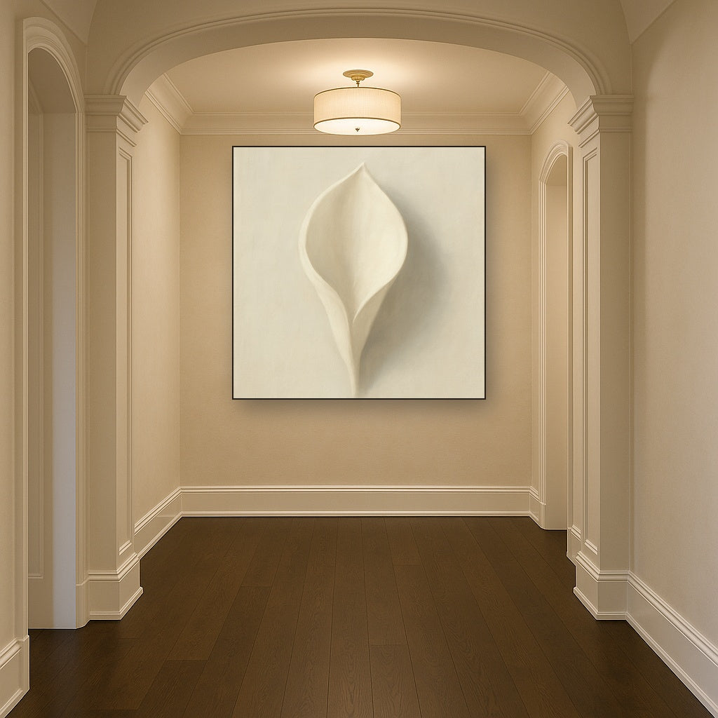 Sculpted Ivory Floral Contour No. 1 - Modern Fine Art Oil Painting - View 5