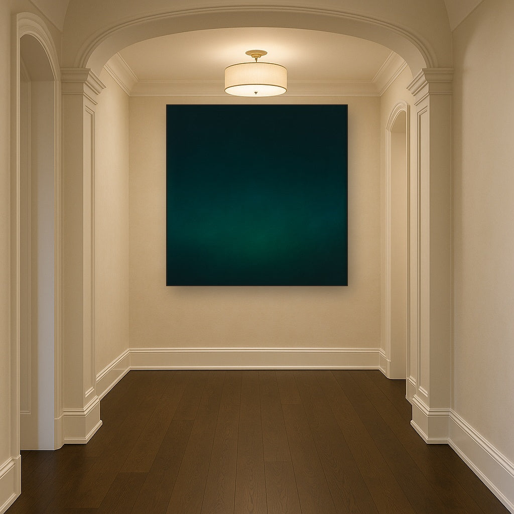 Midnight Teal & Deep Malachite Gradient No. 19 Oil Painting - View 5