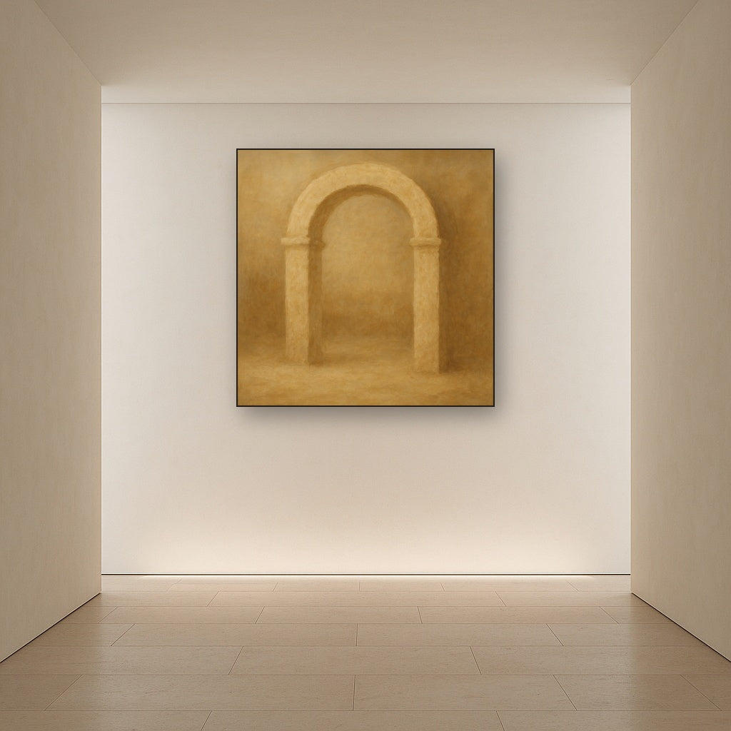 Travertine Stone Arch & Earth Tones No. 21 Oil Painting - View 5