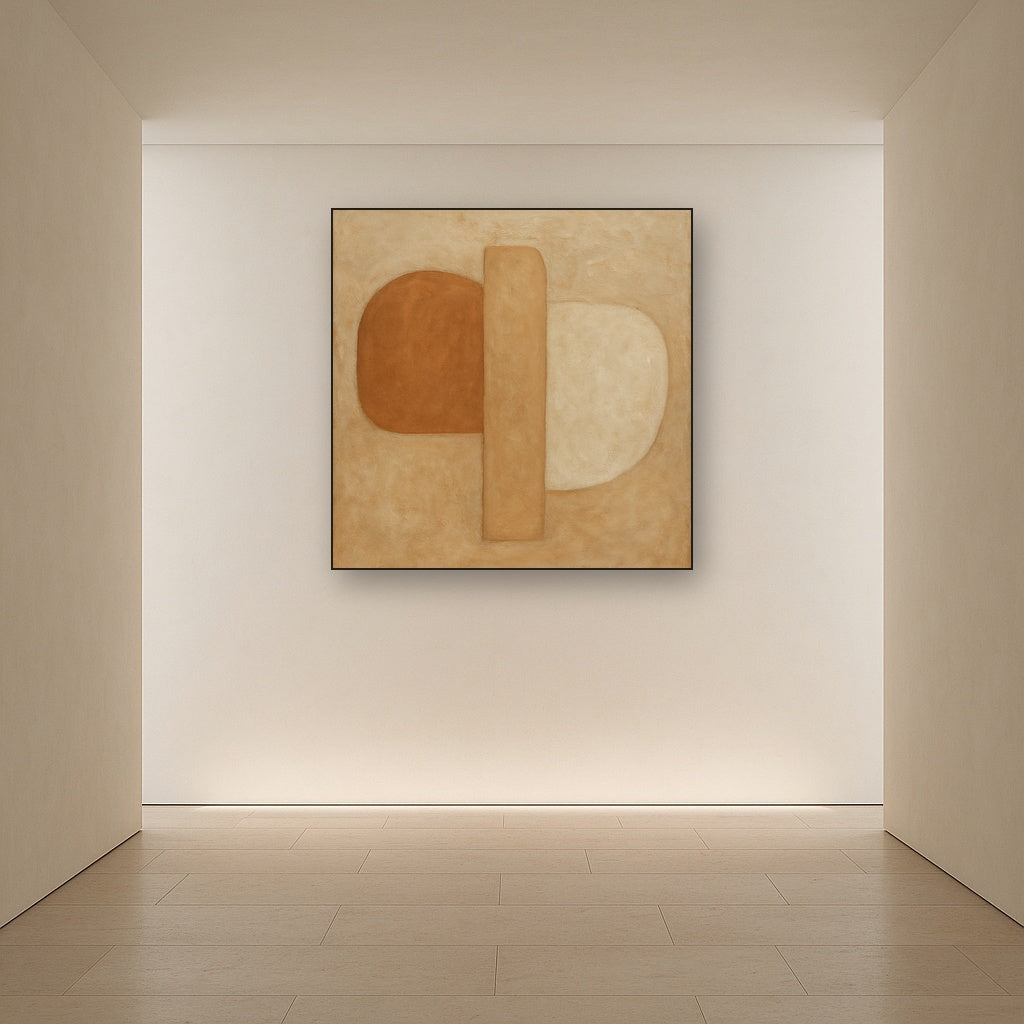 Earthy Terracotta & Weathered Plaster Wash No. 17 Oil Painting - View 5