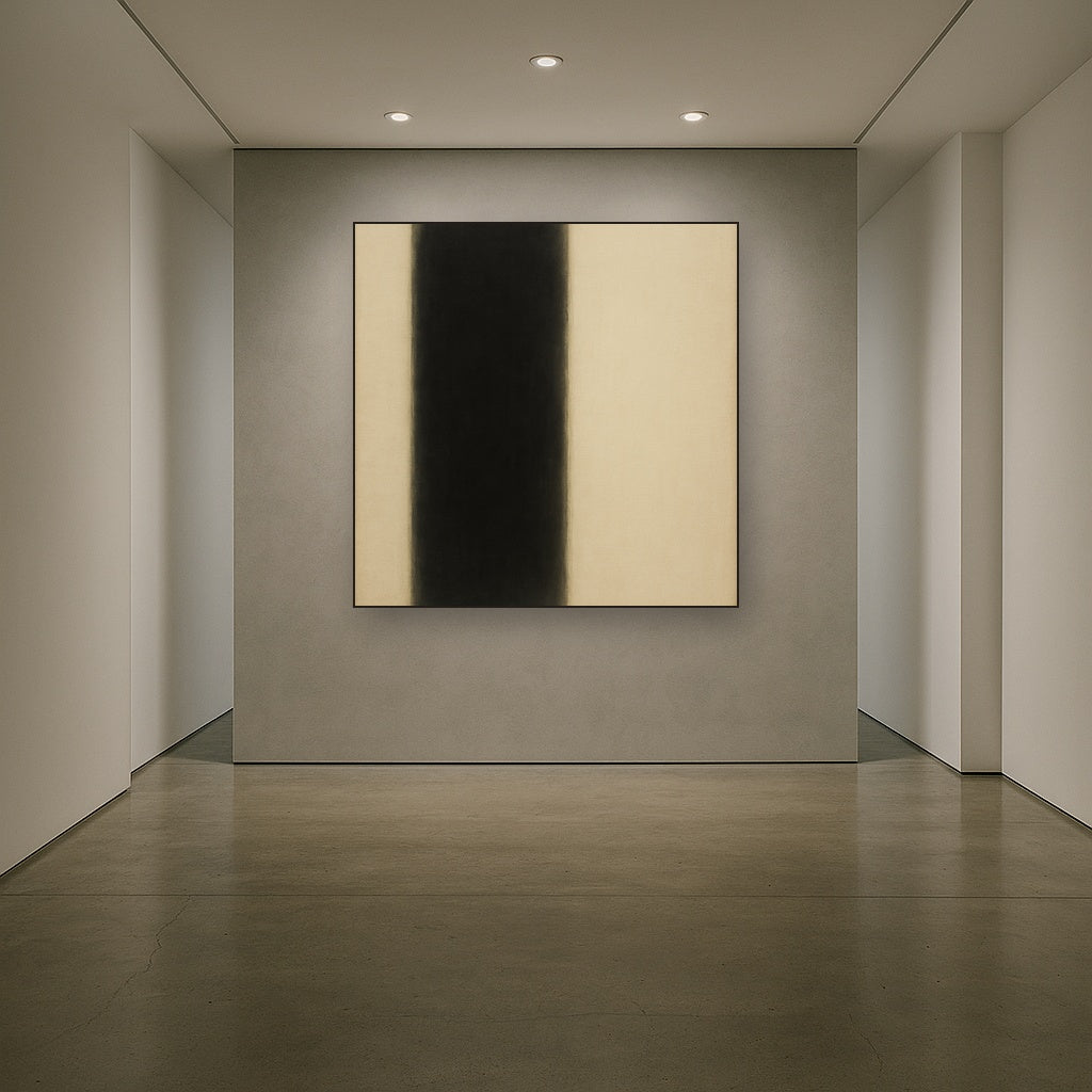 Deep Charcoal & Bone Monolith No. 1 - Modern Fine Art Oil Painting - View 5