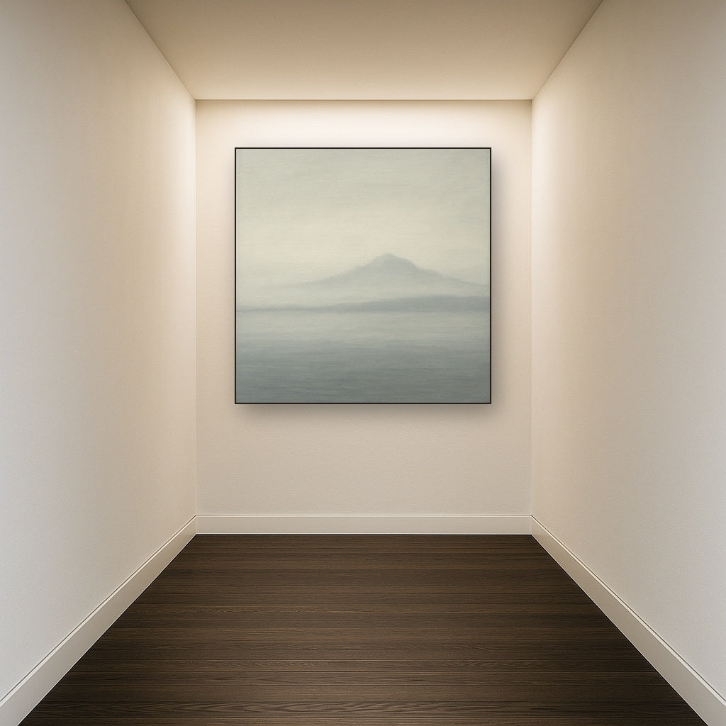Misty Fjord & Low Clouds No. 7 - Modern Fine Art Oil Painting - View 5