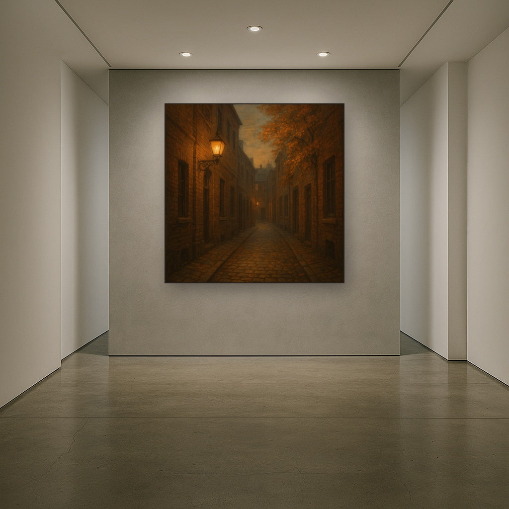 London Gaslamp Alley in Autumn Dusk No. 21 Oil Painting - View 5