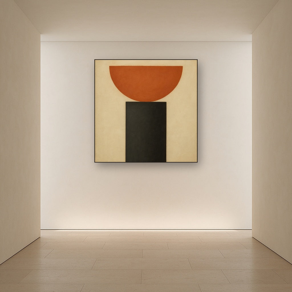 Semicircle Horizon & Minimalist Pillar No. 16 Oil Painting - View 5