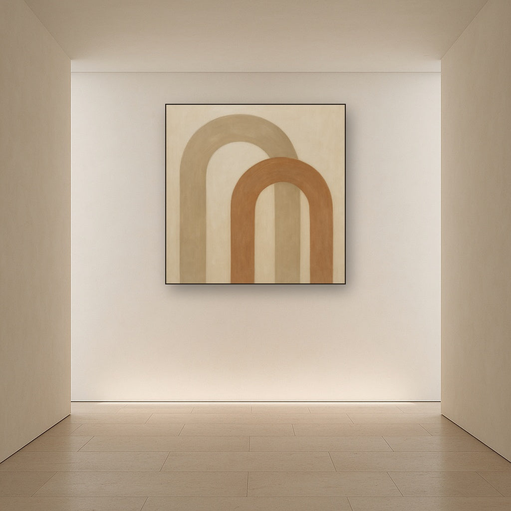 Minimalist Japandi Archways No. 10 - Modern Fine Art Oil Painting - View 5