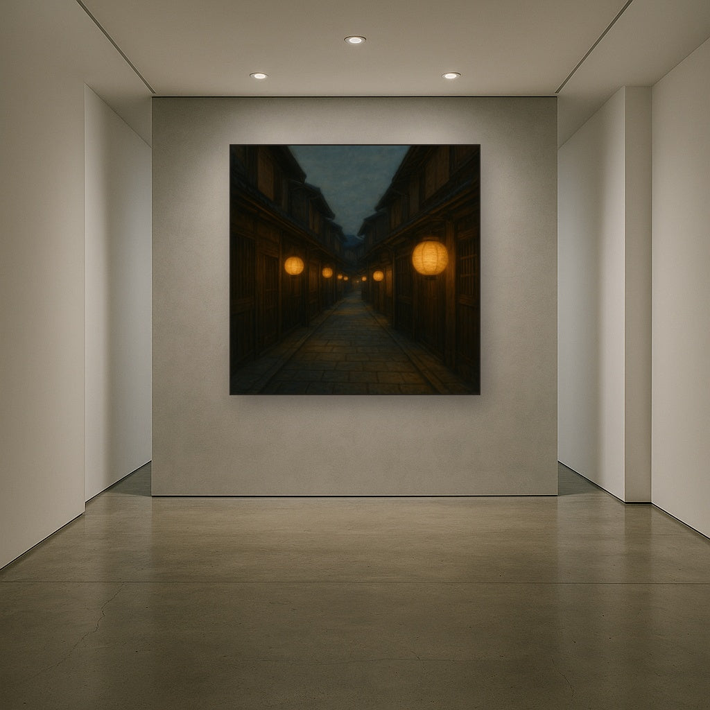 Old Kyoto Gion Alley in Soft Lantern Light No. 16 Oil Painting - View 5