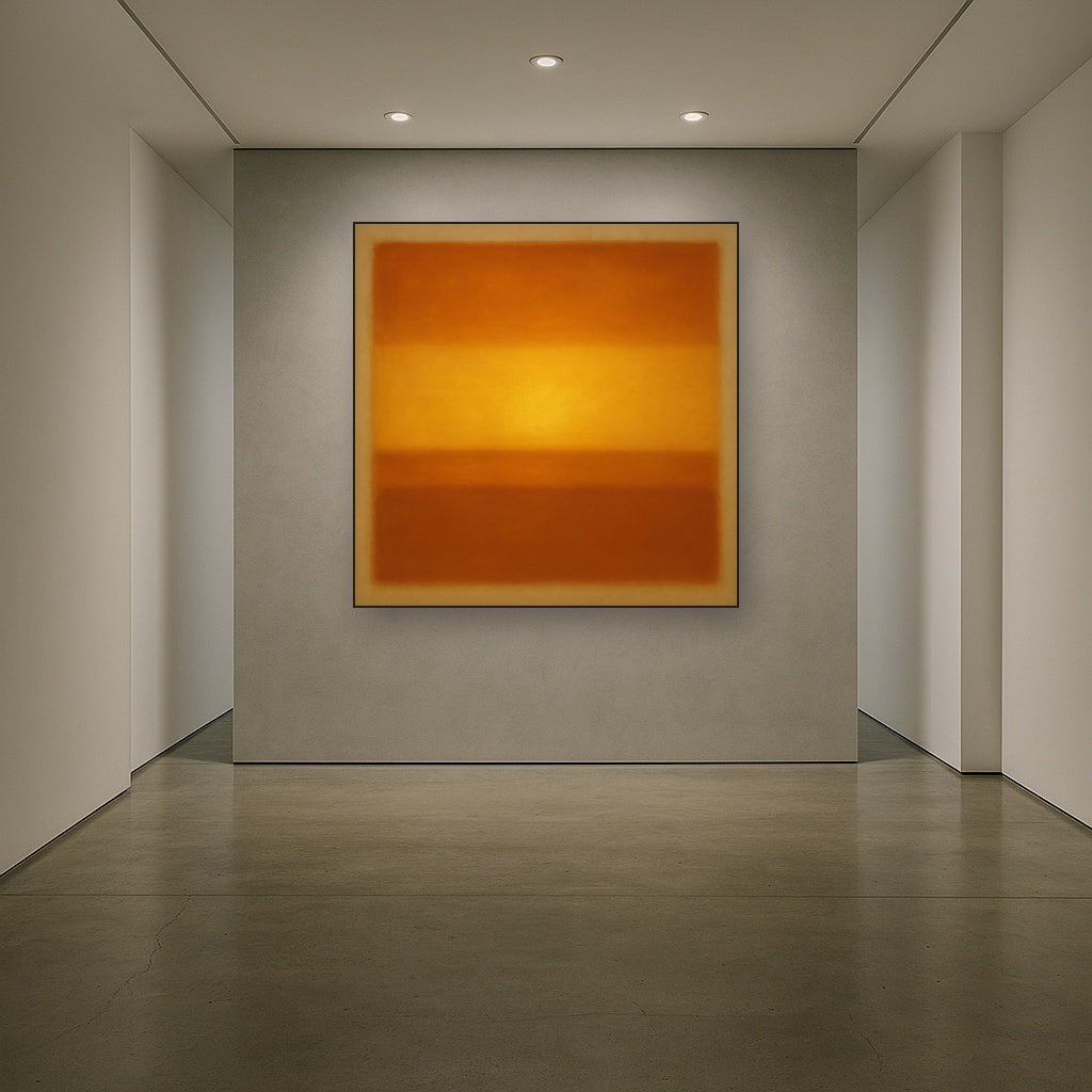 Warm Amber & Raw Sienna Sunset Meditation No. 28 Oil Painting - View 5