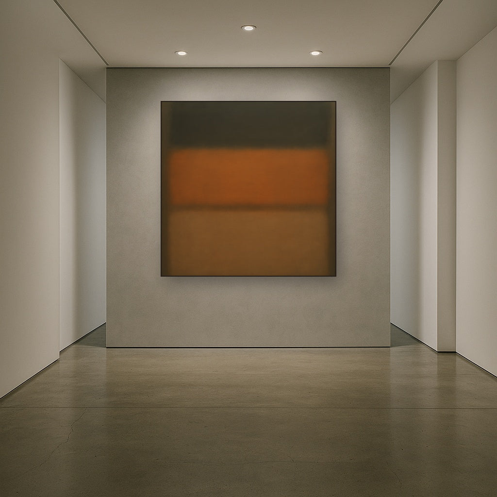Charcoal Slate & Burnished Copper Horizon No. 28 Oil Painting - View 5