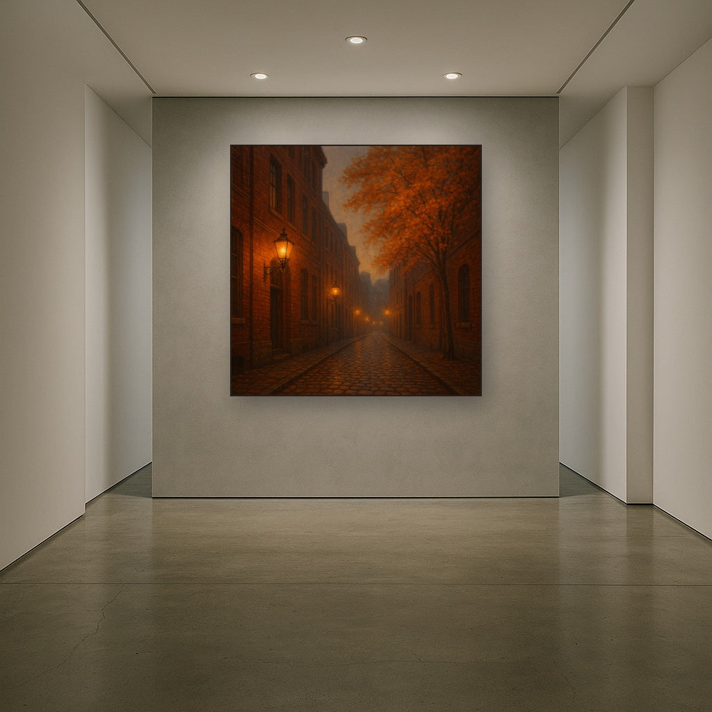 London Gaslamp Alley in Autumn Dusk No. 7 Oil Painting - View 5