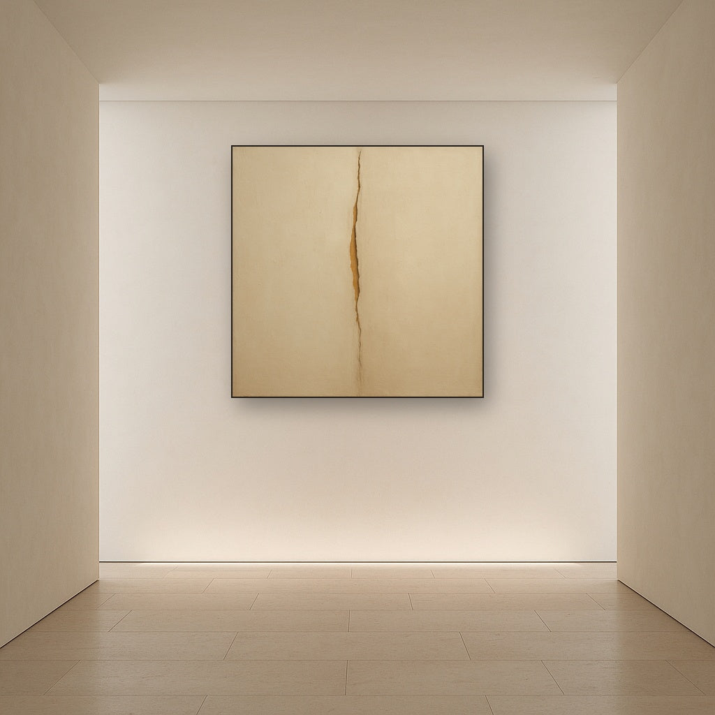 Tactile Stucco & Ochre Rift No. 9 - Modern Fine Art Oil Painting - View 5